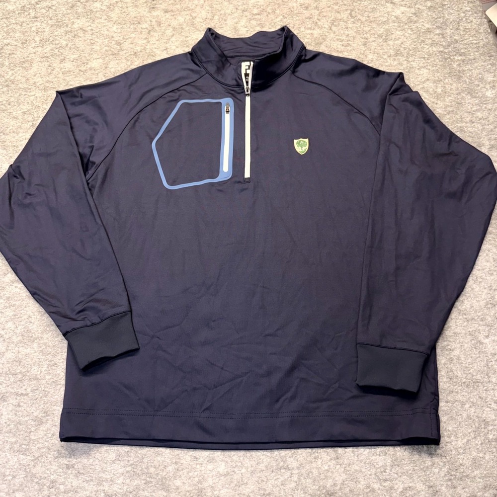 FootJoy 1/4 Zip Pullover Men's Large Navy Comfort Golf Performance Mock Neck